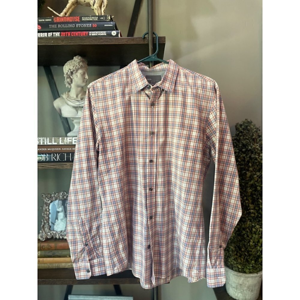 Vince Casual Button Up Plaid Long Sleeve Shirt Multicolor Mens Size Large
